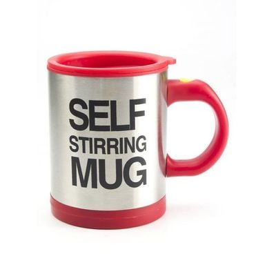 Self Stirring Mug Red/Silver 400ml