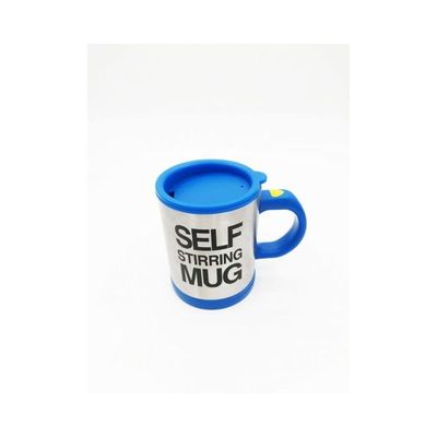 Self Stirring Mug Silver/Blue/Black