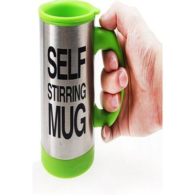 Electric Self Stirring Mug Silver/Green/Black 255g / 9ounce