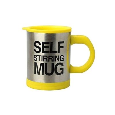 Self Stirring Coffee Mug Yellow/Silver/Black