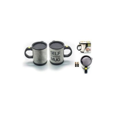 Printed Self Stirring Mug Silver/Grey 0.4L