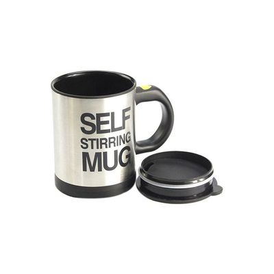 Self Stirring Mug Silver/Black/Yellow 350ml Self Stirring Mug Silver/Black/Yellow 350ml