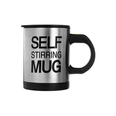 Self Stirring Mug Silver/Black One Size Self Stirring Mug Silver/Black One Size