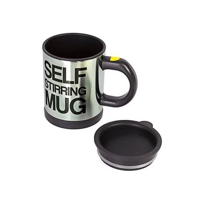 Electric Self Stirring Mug Silver/Black