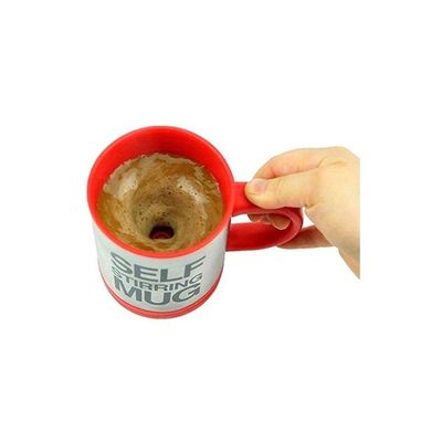 Stainless Steel Self Stirring Coffee Mug Red/Silver 9.4 x 13.6 x 12.2centimeter
