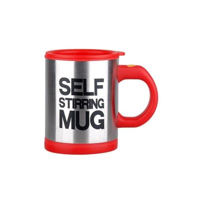 Electric Lazy Self Stirring Mug Red/Silver/Black 8.88x11.2x13.5centimeter