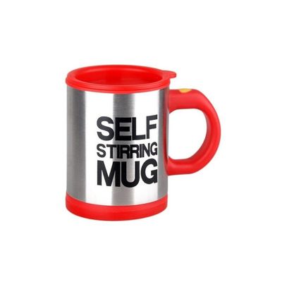 Electric Lazy Self Stirring Mug Red/Silver/Black 8.88x11.2x13.5centimeter