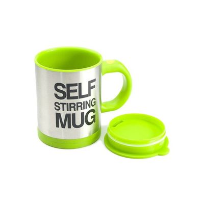 Self Stirring Mug Green/Silver 400ml