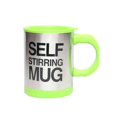 Self Stirring Mug Silver/Green