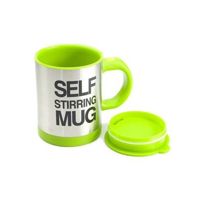 Self Stirring Mug Green/Silver 400ml