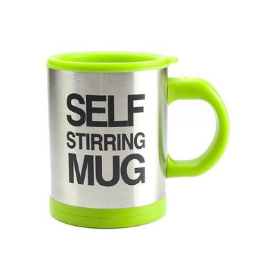 Self Stirring Mug Green/Silver 400ml