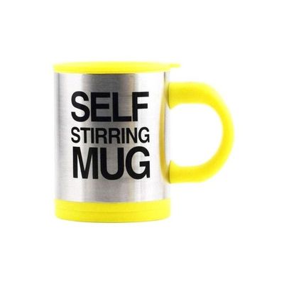 Self Stirring Mug Yellow/Silver/Black