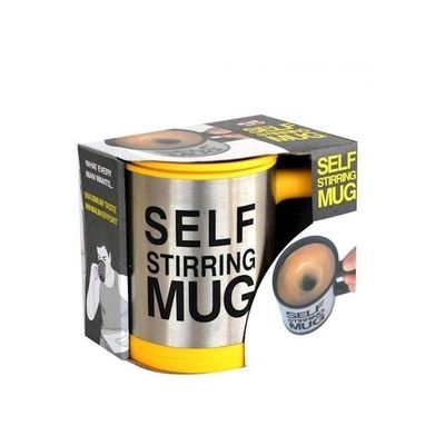 Self Stirring Mug Yellow/Silver/Black