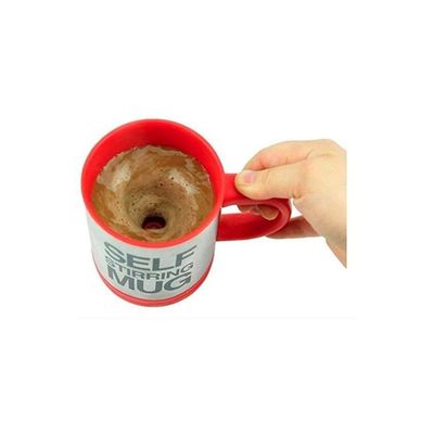 Self Stirring Mug Silver/Red One Size