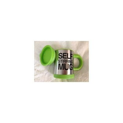 Fashion Stainless Steel Self Stirring Mug - green -Silver (2 x AAA) 272g