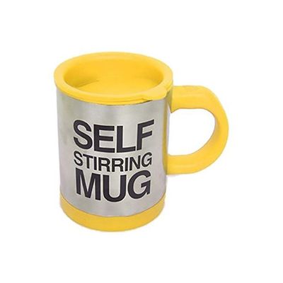 Self Stirring Coffee Mug Yellow/Silver/Black 350ml