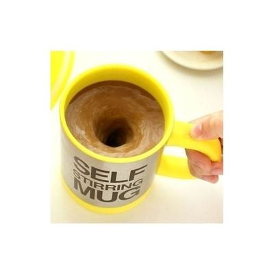 Self Stirring Coffee Mug Yellow 3.5x4.7inch