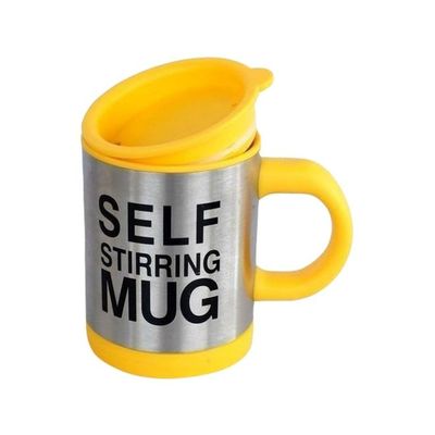 Self Stirring Coffee Mug Yellow 3.5x4.7inch