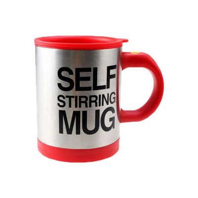 Self Stirring Mug Silver/Black/Red