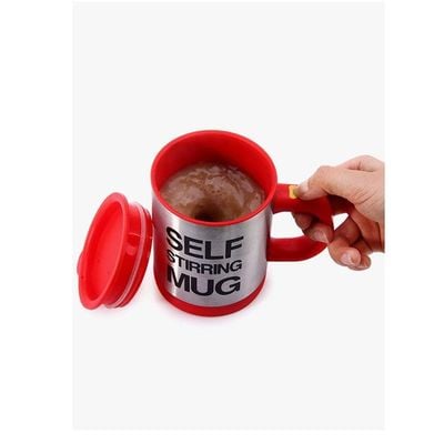 Self Stirring Mug Red/Silver 4.52x5.62x3.46inch