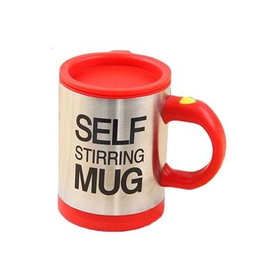 Self Stirring Electric Mug Silver/Red 400ml Self Stirring Electric Mug Silver/Red 400ml