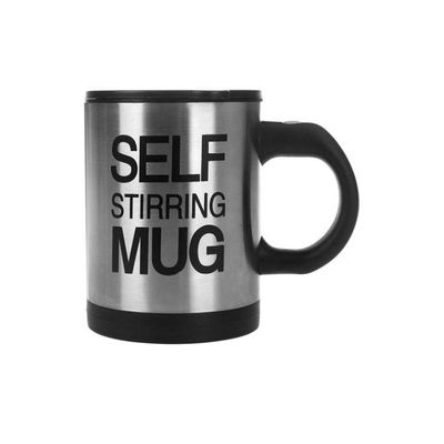 Self Stirring Coffee Mug Silver 350ml