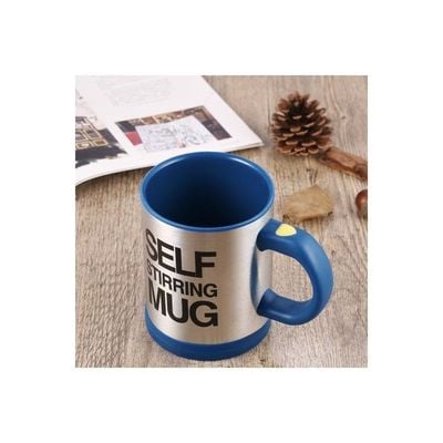 Electric Lazy Self Stirring Mug Blue/Silver/Black 8.88x11.2x13.5centimeter