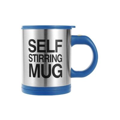 Electric Lazy Self Stirring Mug Blue/Silver/Black 8.88x11.2x13.5centimeter