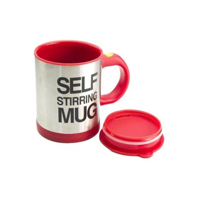 Electric Self Stirring Mug Silver/Red/Black