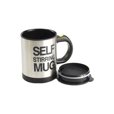 Automatic Electric Self Stirring Coffee Mug Silver/Black