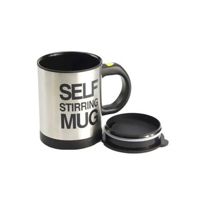 Automatic Electric Self Stirring Coffee Mug Silver/Black Automatic Electric Self Stirring Coffee Mug Silver/Black