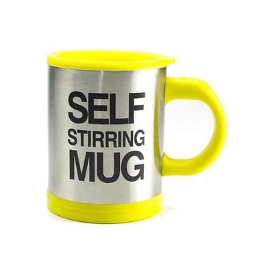 Self Stirring Mug Yellow/Silver 400ml