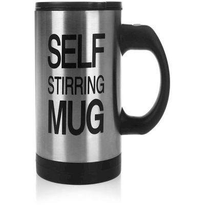Automatic Electric Self Stirring Mug Coffee Mixing Drinking Cup Stainless Steel 350ml Black 350ml
