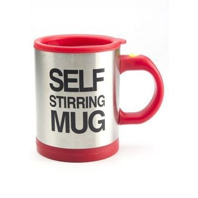 Self Stirring Mug Red/Silver 400ml