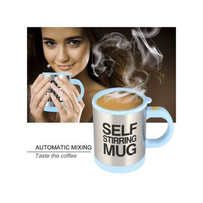 Self Stirring Auto Mixing Tea Coffee Mug Blue 400ml