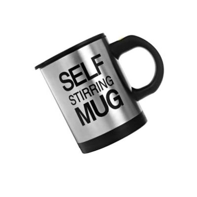 Self Stirring Mug Black/Silver 10centimeter