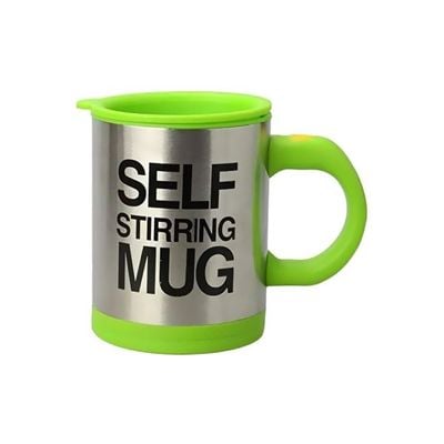 Stainless Steel Automatic Electric Self Stirring Coffee Mug Silver/Green/Black 350ml