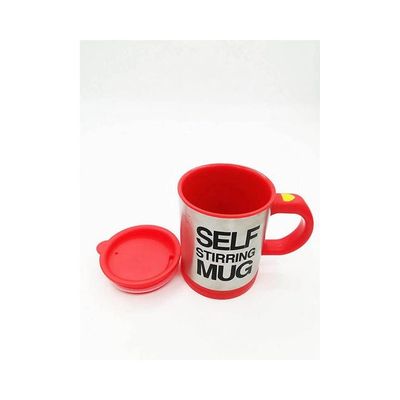 Automatic Electric Self Stirring Mug Coffee Mixing Drinking Cup Stainless Steel Red 350ml