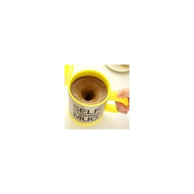 Automatic Electric Self Stirring Mug Yellow/Black 8.8x8.8x11.5centimeter