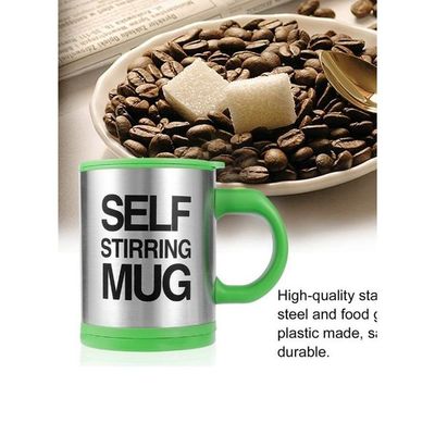 Self Stirring Coffee Mug Green/Silver 11.9centimeter