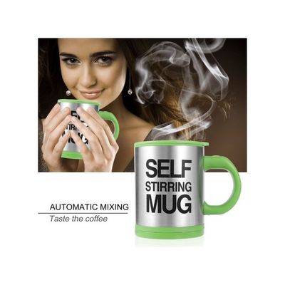 Self Stirring Auto Mixing Tea Coffee Mug Green 400ml