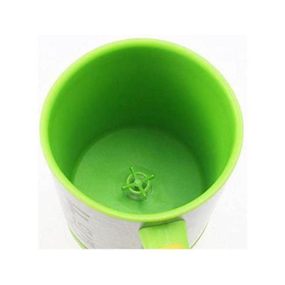 Automatic Electric Self Stirring Mug Coffee Mixing Drinking Cup Stainless Steel Green 350ml