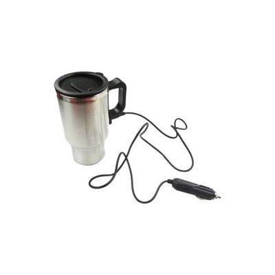 Stainless Steel Electric Mug With Car Plugin Silver/Black