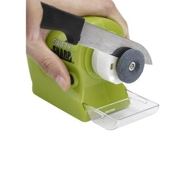 Cordless Motorized Plastic Knife Sharpener Green