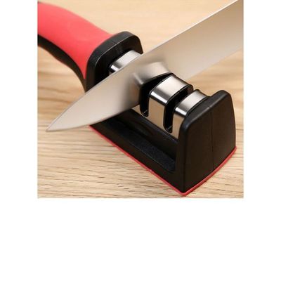 Stainless Steel Knife Sharpener Black/Red/Silver