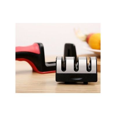 Stainless Steel Knife Sharpener Black/Red/Silver