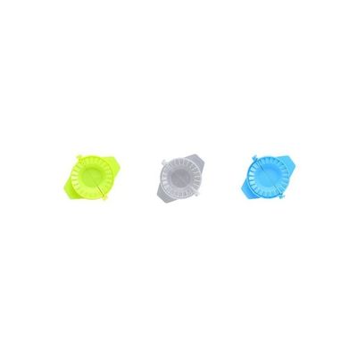 3-Piece Manual Plastic Dumpling Mould Set Green/Blue/Grey 105x90millimeter
