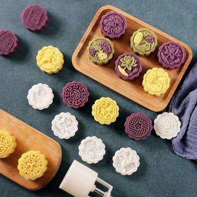 Domestic Use Hand Pressure Type Non-Stick Eco-Friendly ABS Mooncake Making Mould White 14*5*5cm