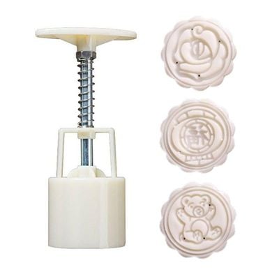 Domestic Use Hand Pressure Type Non-Stick Eco-Friendly ABS Mooncake Making Mould White 14*5*5cm
