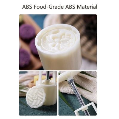 Domestic Use Hand Pressure Type Non-Stick Eco-Friendly ABS Mooncake Making Mould White 14*5*5cm